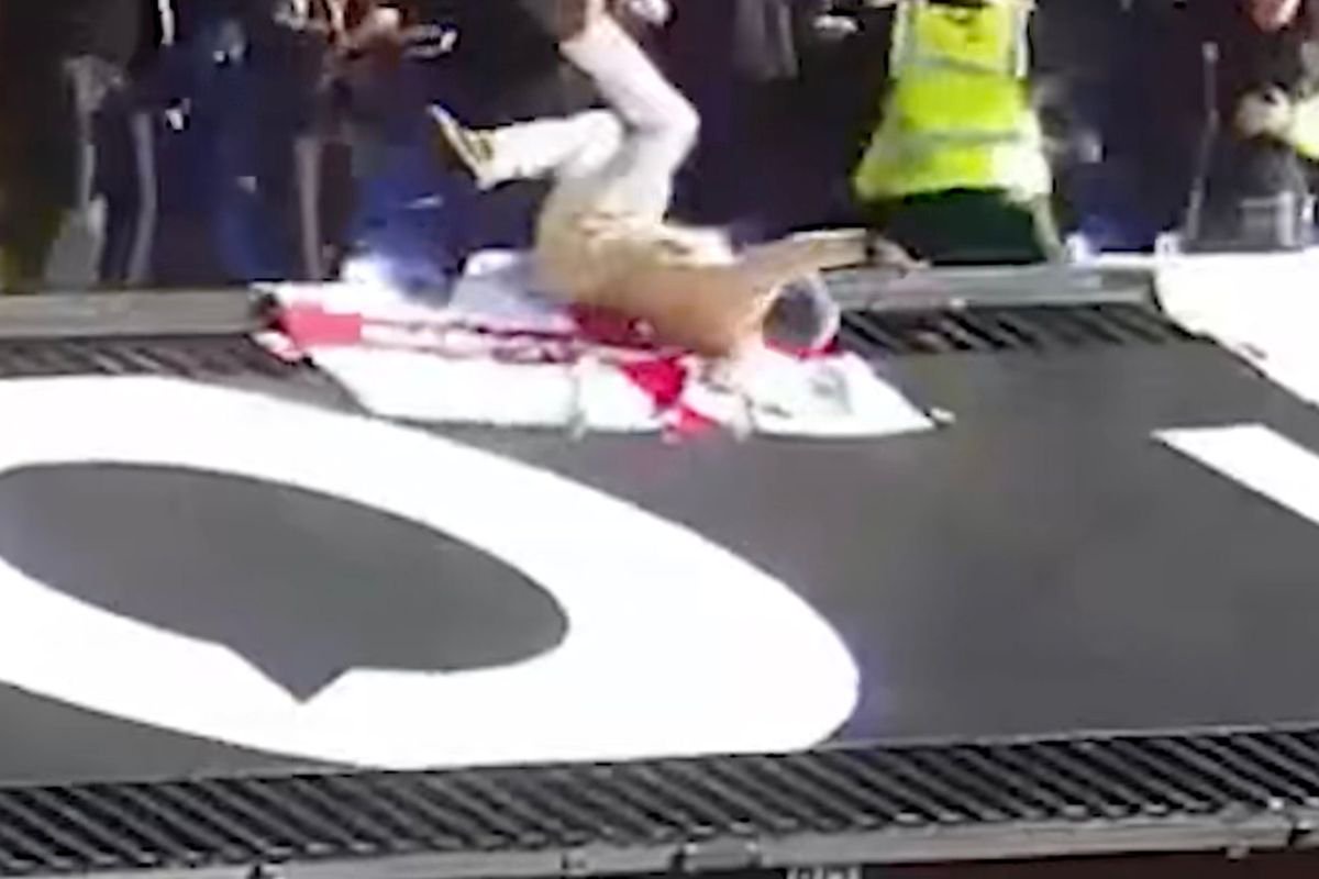 Ryan falling at Portman road 