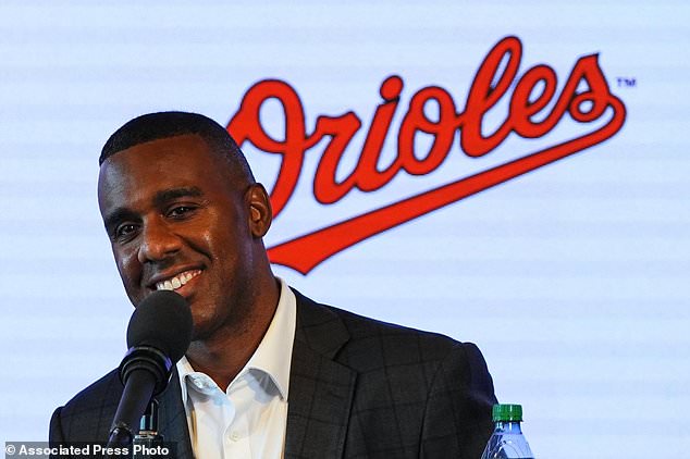 Baltimore Orioles general manager Jared Banner speaks during an introductory press conference in Baltimore, Tuesday, Oct. 27, 2026. (AP Photo/Stephanie Scarbrough)
