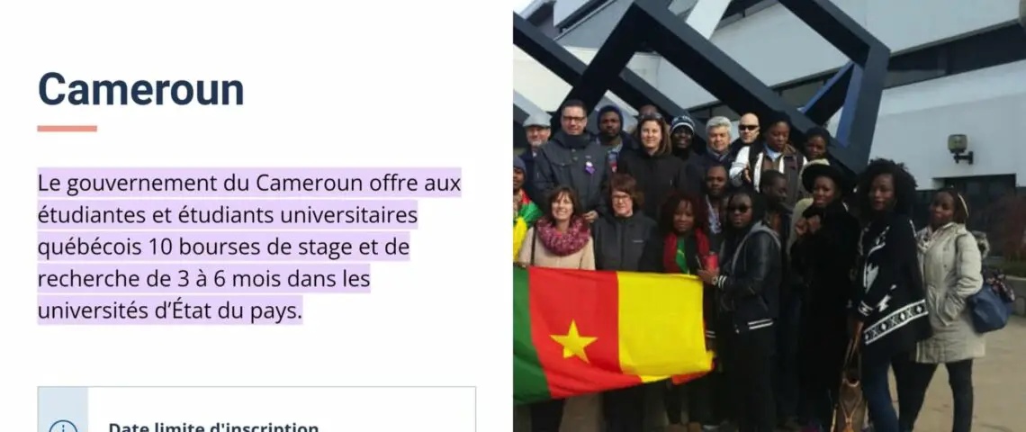 Le Cameroun offre dix bourses de stage aux étudiants Québécois