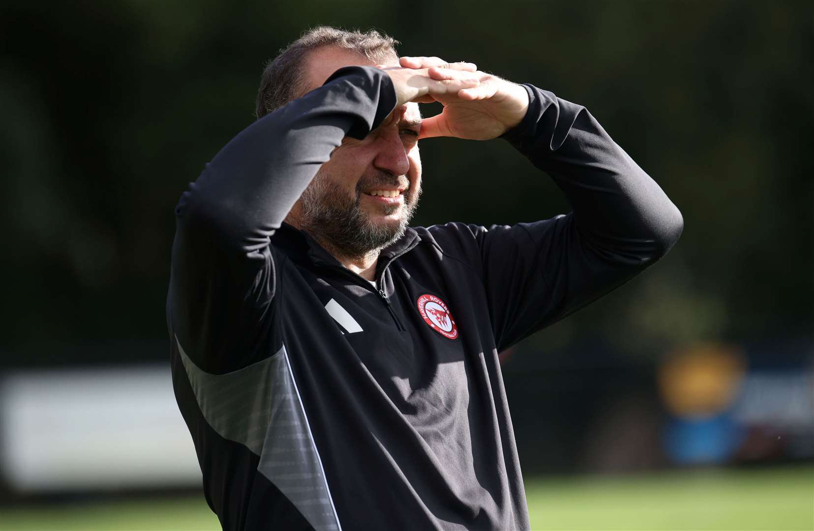Haverhill Rovers manager Ben Cowling watches on during the 3-0 defeat to Stowmarket Town. Picture: Richard Marsham