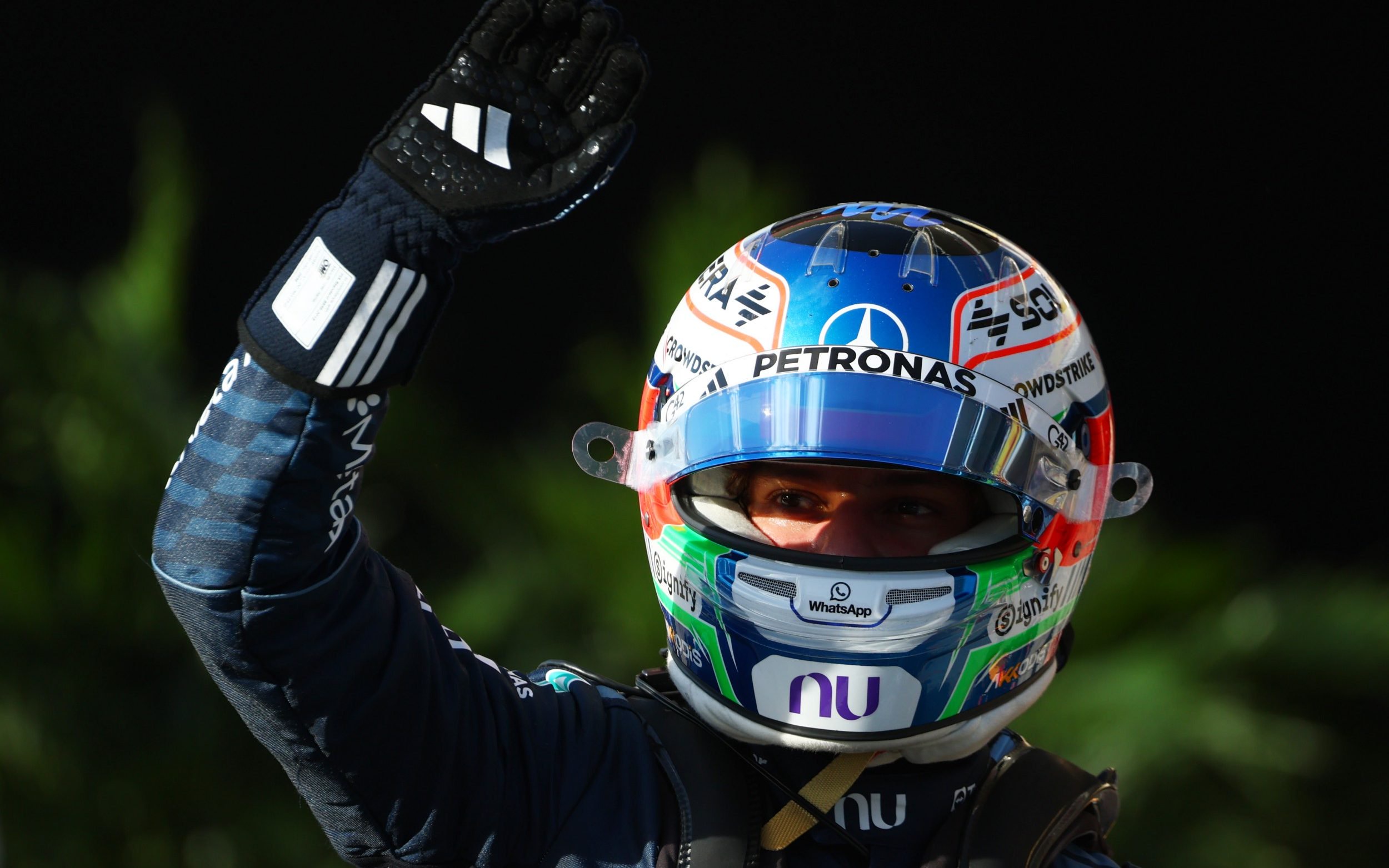 Mercedes' Kimi Antonelli celebrates