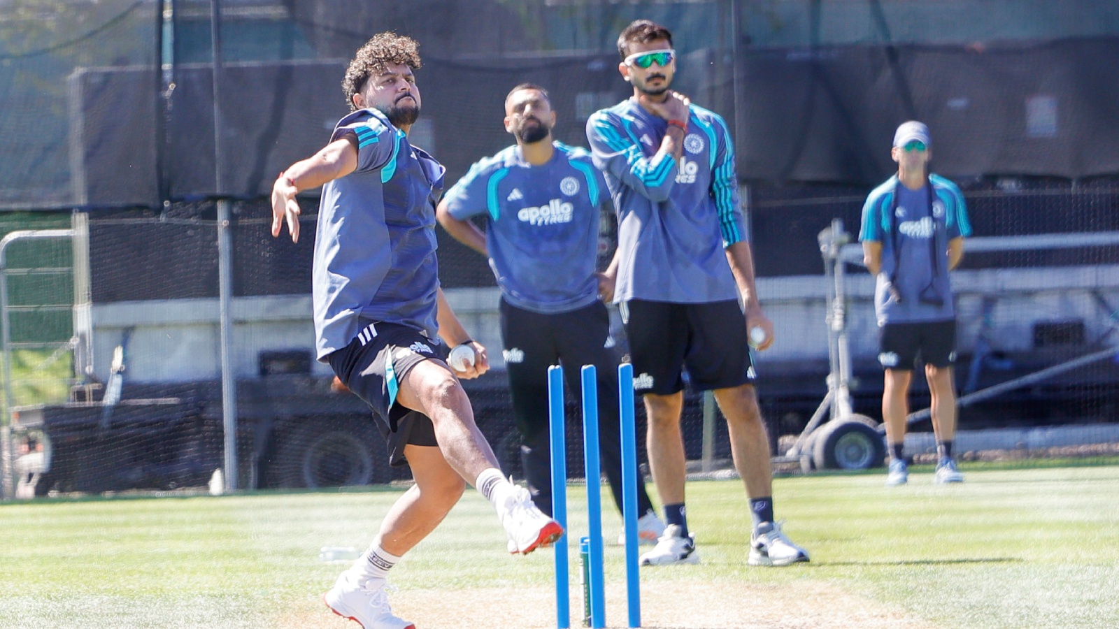Kuldeep in action during a practice session ahead of 1st T20I between India and New Zealand. (CREIMAS FOR BCCI)