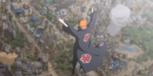 Pain uses Almighty Push to destroy the Hidden Leaf Village in Naruto.
