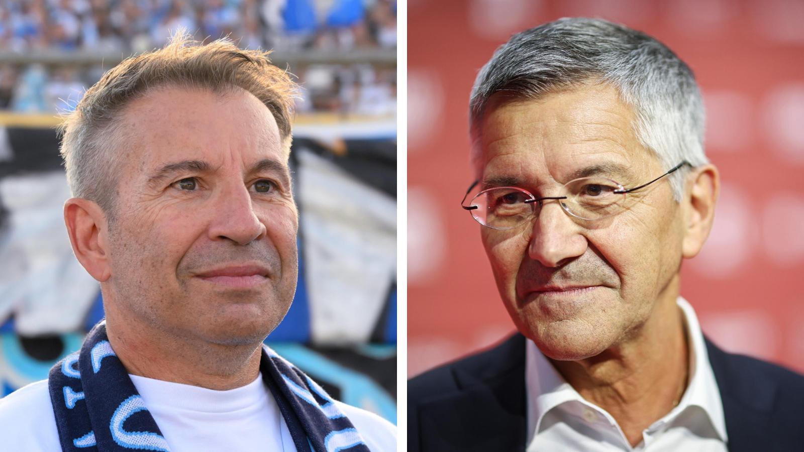 Die Klub-Präsidenten Gernot Mang (TSV 1860 München) und Herbert Hainer (FC Bayern München).