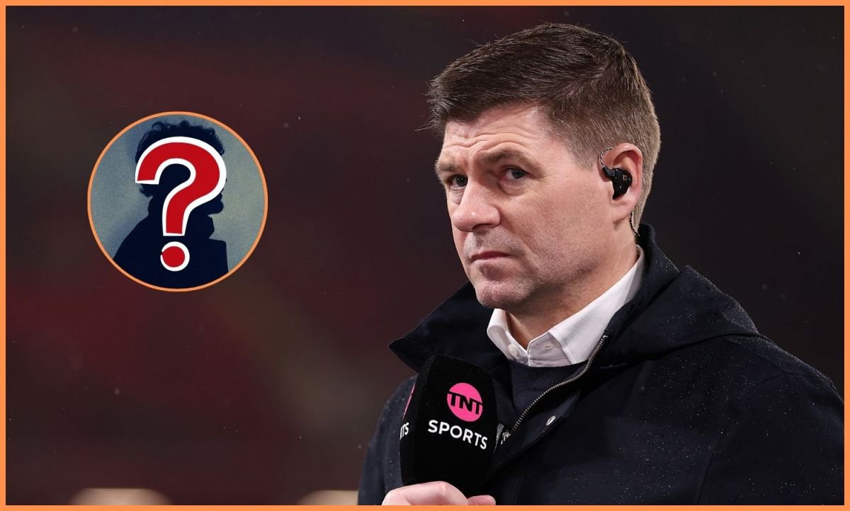 Steven Gerrard looks on during punditry duty