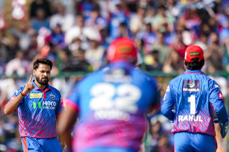 Mukesh Kumar played a key role in DC's win with his 2/26 spell. (Photo: PTI)