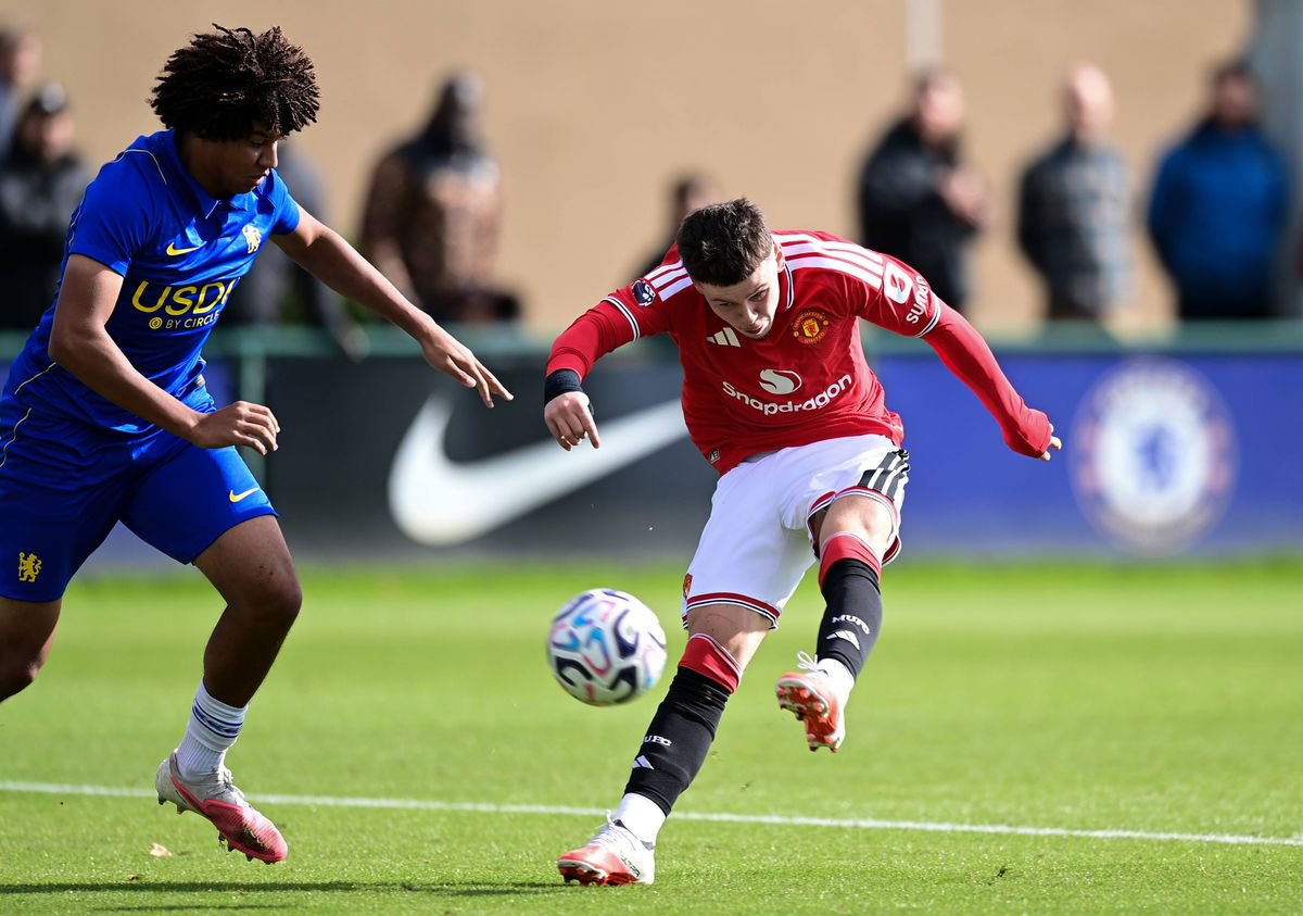 Kai Rooney during the U18 Premier League Cup between Chelsea U18 and Manchester United U18 at Cobham Training Centre.
