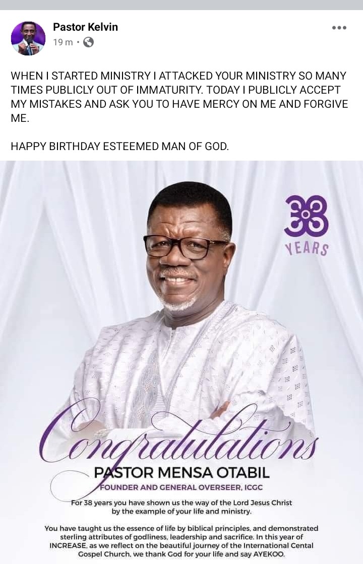 I'm Sorry, Forgive Me For Attacking You - Popular Pastor Kneels and Begs Pastor Mensa Otabil