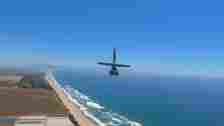 A V-BAT in flight over the California coast. Photo by Shield AI.