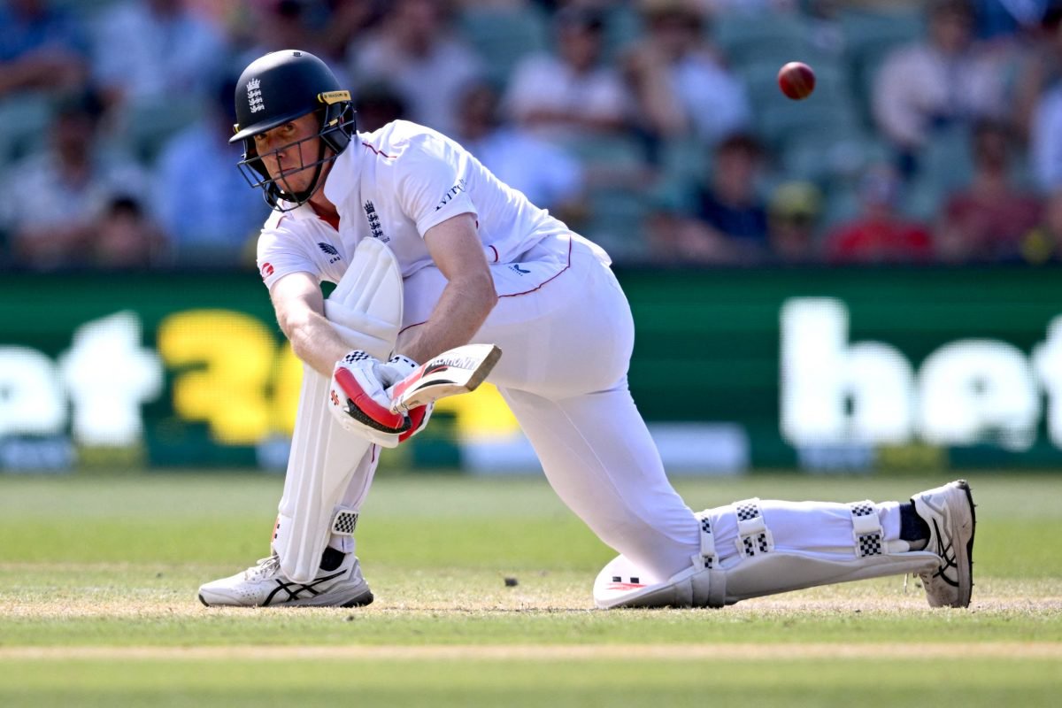 TOPSHOT - England batsman Zak Crawley plays a shot on the fourth day of the third Ashes cricket Test match between Australia and England at the Adelaide Oval in Adelaide on December 20, 2025. (Photo by William WEST / AFP via Getty Images) / --IMAGE RESTRICTED TO EDITORIAL USE - STRICTLY NO COMMERCIAL USE--
