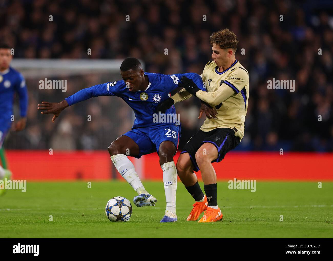 November stamford bridge chelsea london england uefa champions league football chelsea versus barcelona moises caicedo of che
