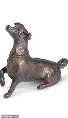The bronze study of Camilla's dog Beth is expected to sell for up to £500