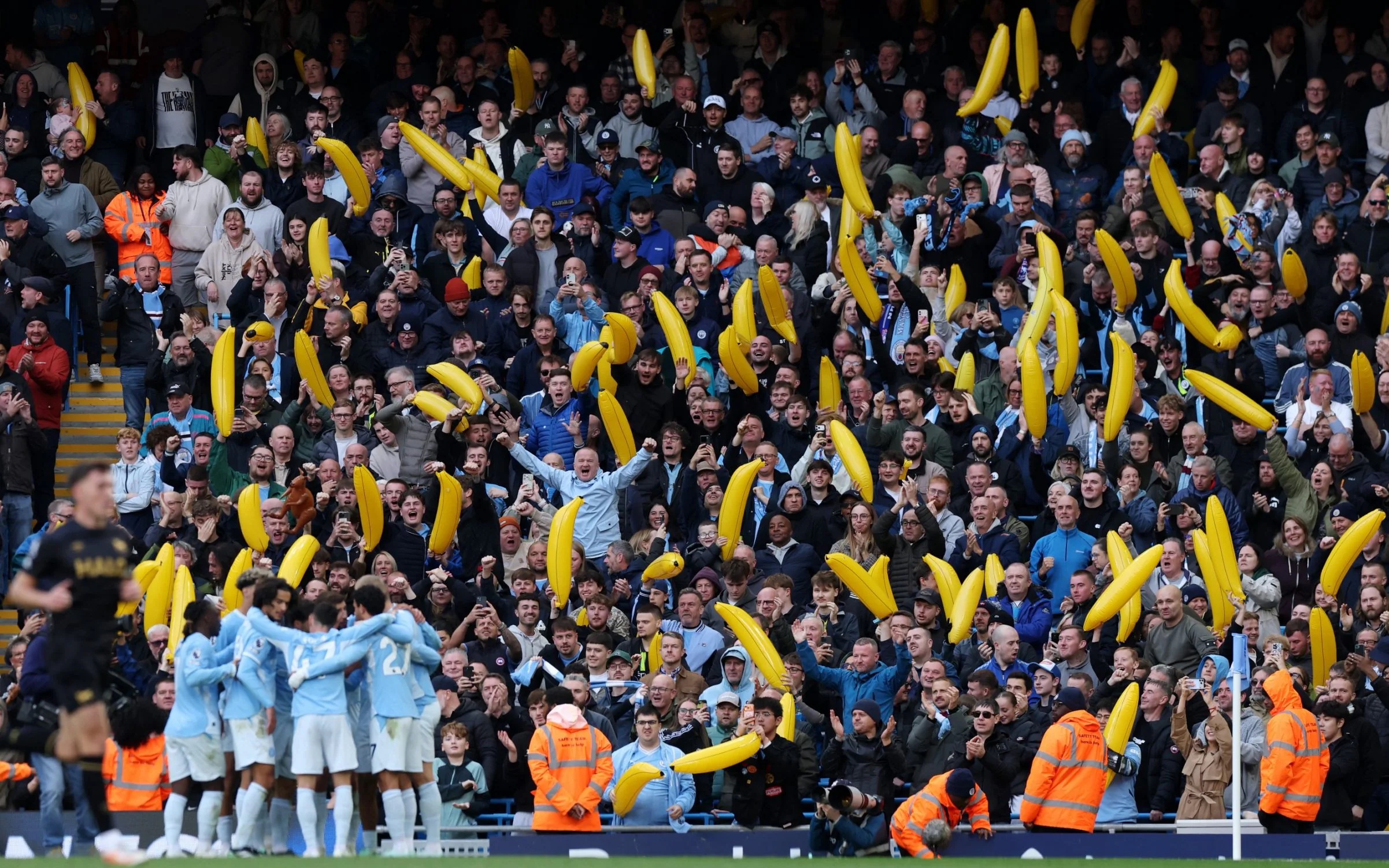 Manchester City fans and their inflatable bananas