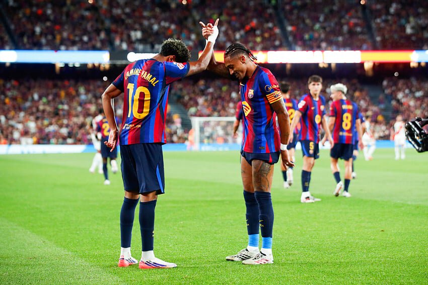 Lamine Yamal et Raphinha (FC Barcelone)