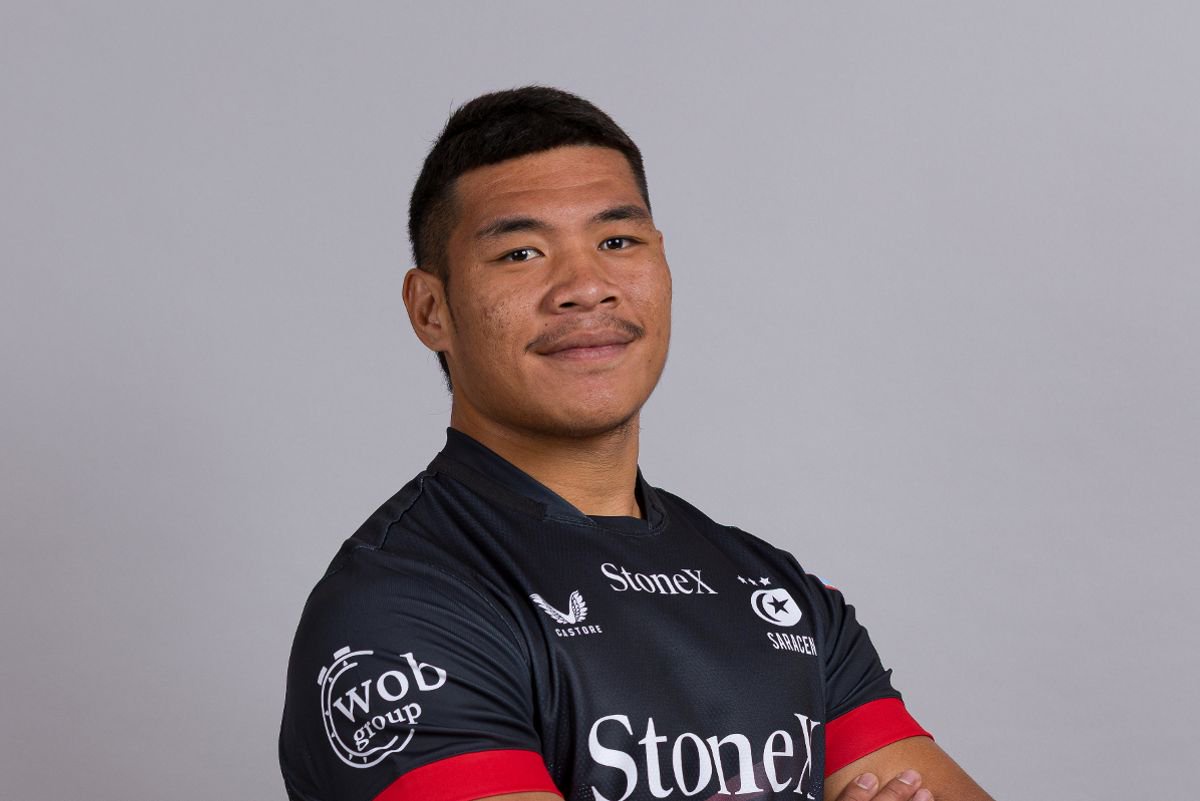 BARNET, ENGLAND - AUGUST 27: Totoa Auvaa of Saracens poses for a portrait during the squad photocall for the 2025-2026 Gallagher Prem Rugby season at StoneX Stadium on August 27, 2025 in Barnet, England. (Photo by Ryan Hiscott/Getty Images)