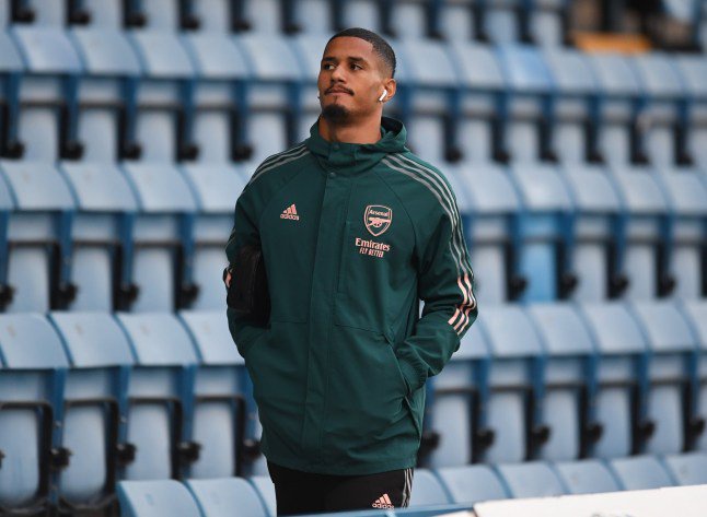 GILLINGHAM, ENGLAND - NOVEMBER 10: William Saliba of Arsenal before the match between Gillingham and Arsenal U21 at Priestfield Stadium on November 10, 2020 in Gillingham, England. Sporting stadiums around the UK remain under strict restrictions due to the Coronavirus Pandemic as Government social distancing laws prohibit fans inside venues resulting in games being played behind closed doors. (Photo by David Price/Arsenal FC via Getty Images)