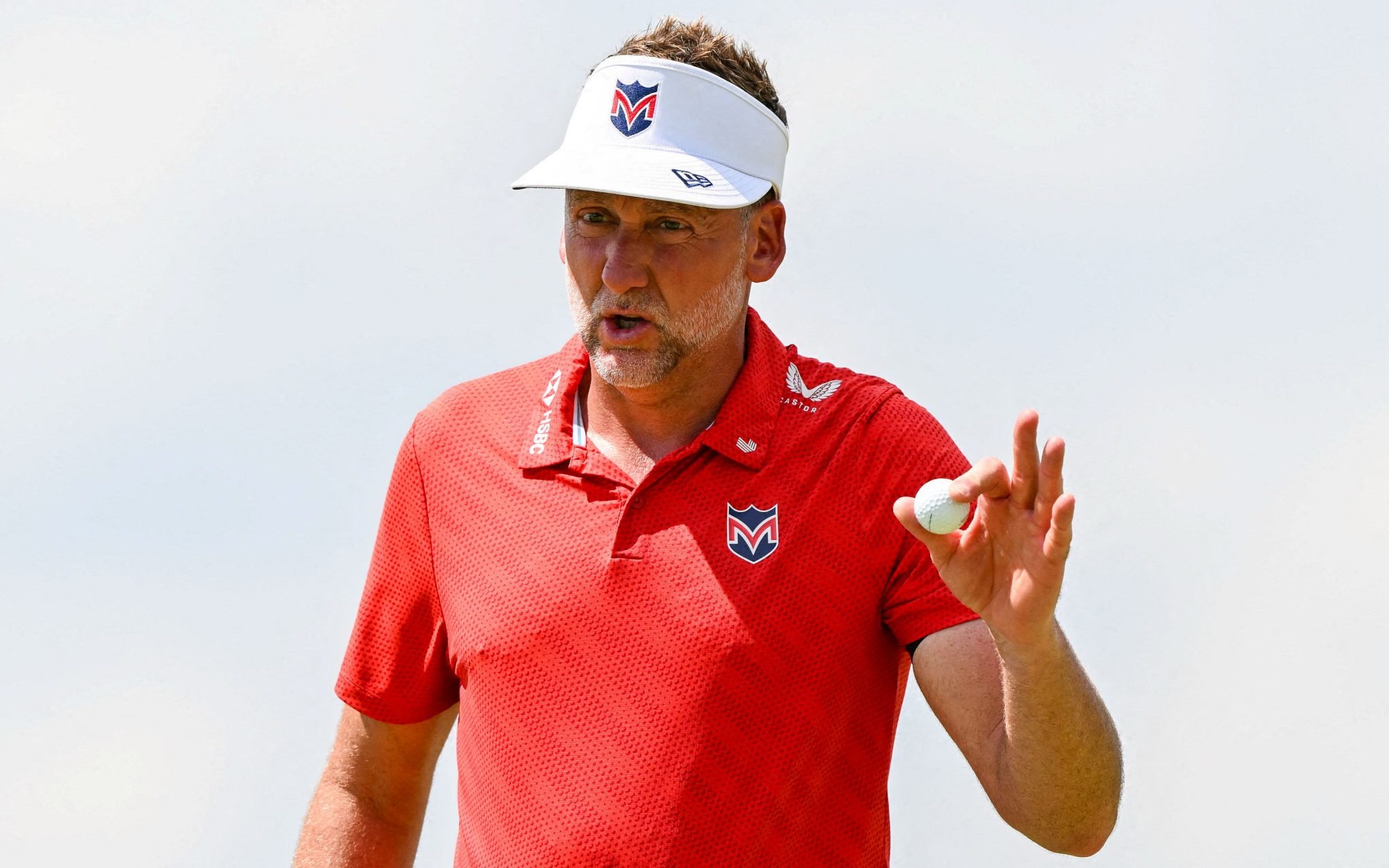 Ian Poulter in action in New York