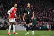 FC Bayern Munich striker Harry Kane vs Arsenal in Quarter-final First Leg of UEFA Champions League 2023/24