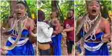 Ifedi Sharon, others react as Lizzy Gold screams uncontrollably after python was placed on her neck on set