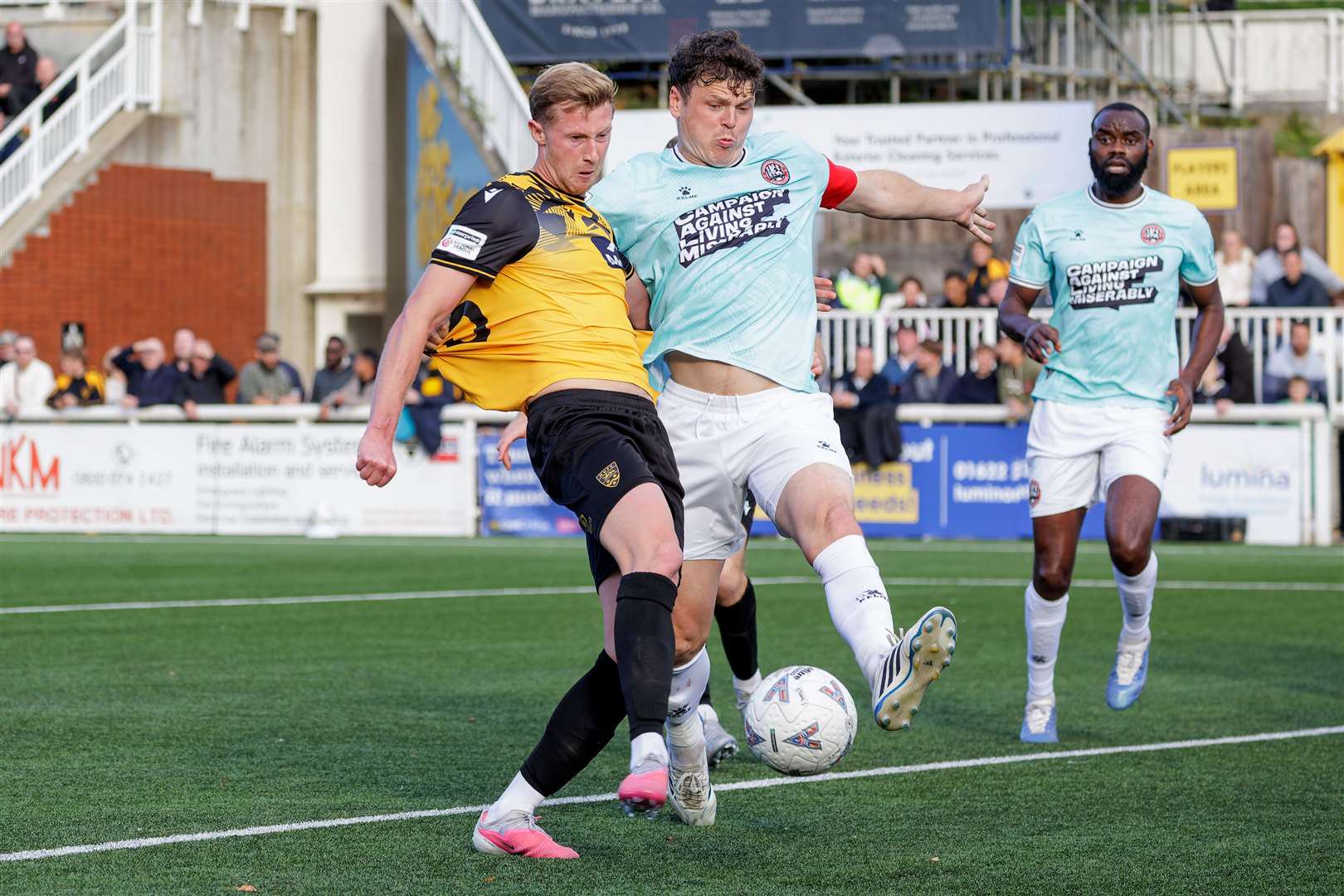 Ryan Hanson, looking for a route to goal against Maidenhead, worked with Maidstone boss Craig Fagan at Hull. Picture: Helen Cooper