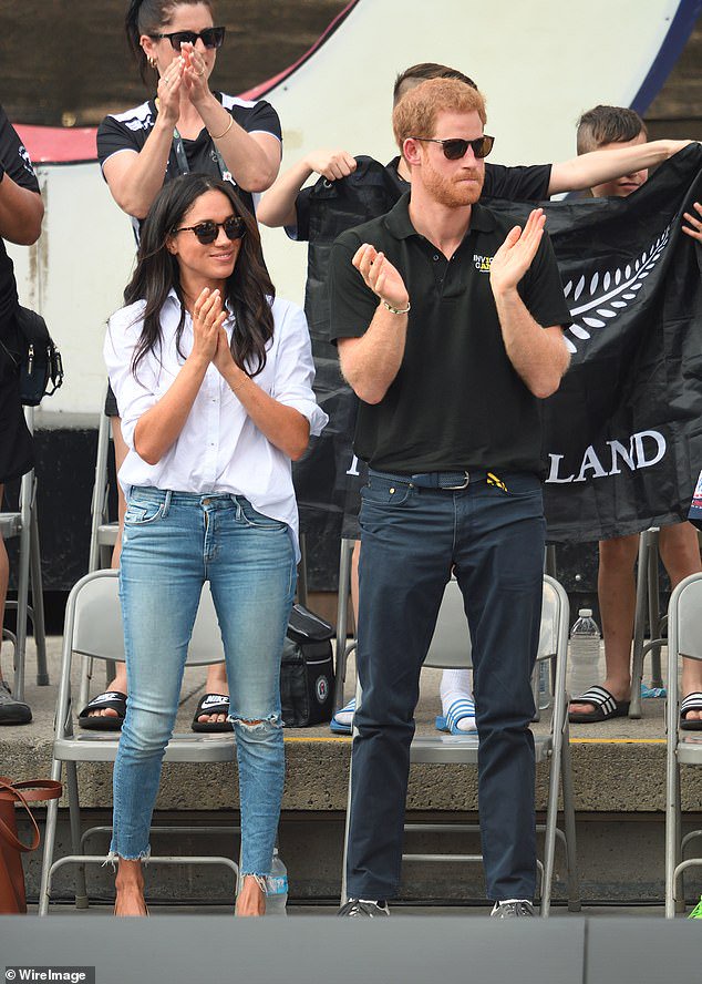 In 2017, Meghan joined Harry at the Invictus Games in Toronto, in what was their first outing as a couple. Her ripped Mother jeans perhaps showed how her identity within the royal family was going to be more rebellious