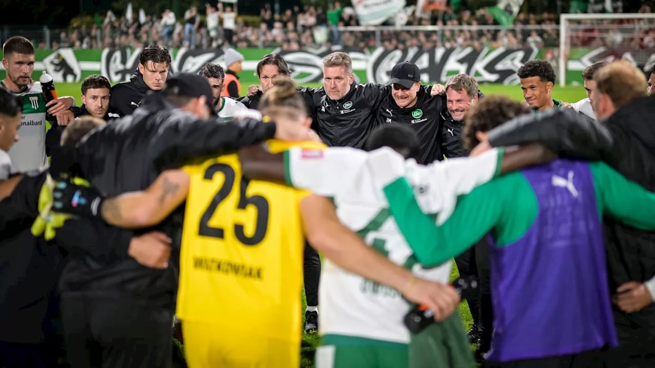 FC St Gallen sichert sich im Schweizer Cup Auftritt mit 2 : 0 gegen Rapperswil-Jona