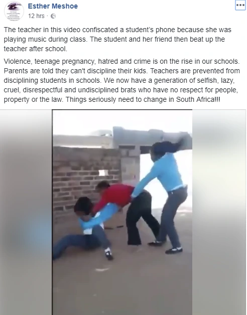 Secondary School Student Caught Beating Up Their Teacher After Class For Seizing Phone