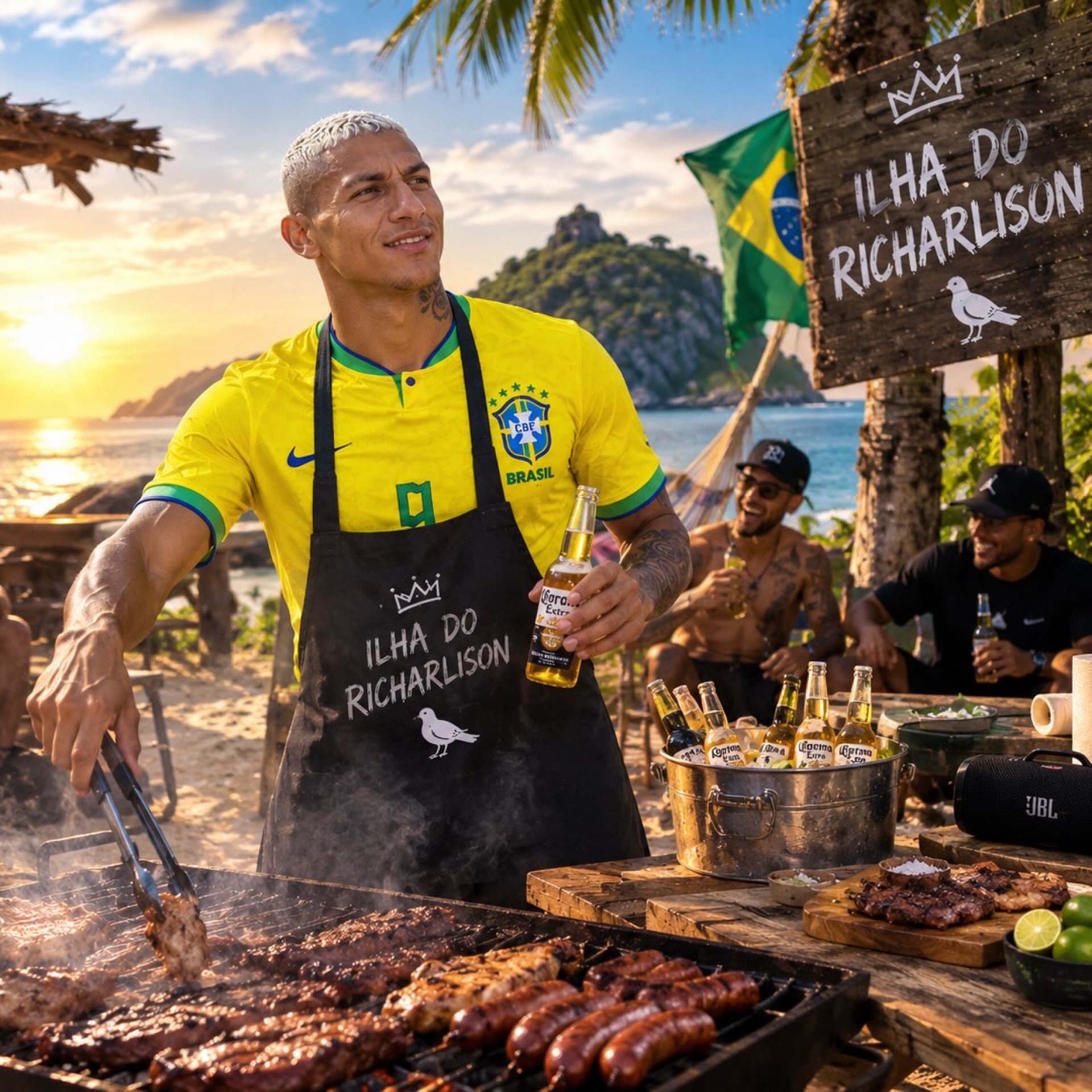 Richarlison, que vive disputa judicial por ilha, brincou sobre ida de Flávio para os EUA - Reprodução / Instagram