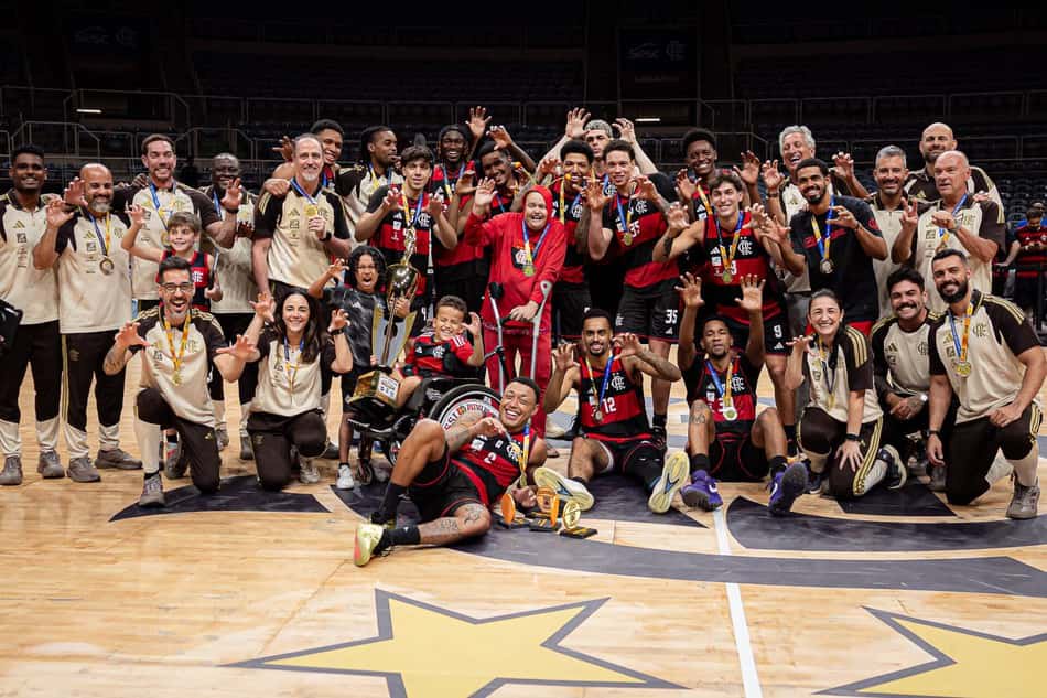 Jogadores do time de basquete do Flamengo