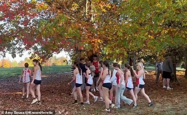 The girls from Camas High School in Washington protested competing against a trans athlete