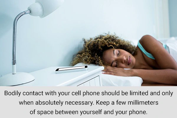 keep cell phone away from your body to help prevent radiation exposure