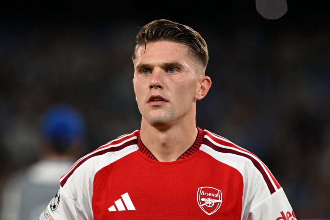 Viktor Gyokeres looking on during an Arsenal game