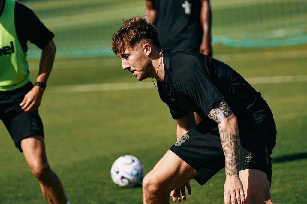 Josh Eccles working hard at Coventry city's training camp in Spain in pre-season