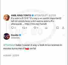 “So they both like her” – Cybernauts uncover old tweets of Wizkid and Davido playfully flirting with actress Tonto Dikeh