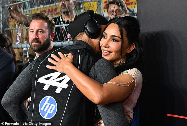 The Top Gear star delivered a blunt verdict on Kim, who is dating seven-time world champion Lewis Hamilton (pictured together), during an appearance on Sky Sports on Sunday