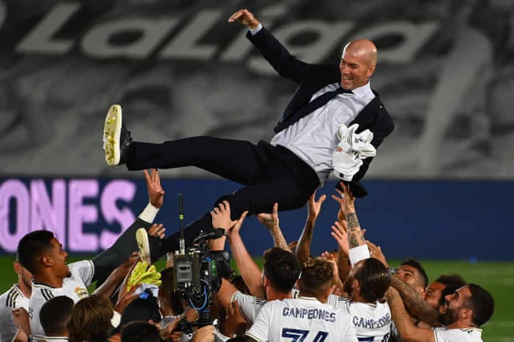 Zinedine Zidane finds his ultimate fulfilment after Real Madrid&#39;s title |  Real Madrid | The Guardian
