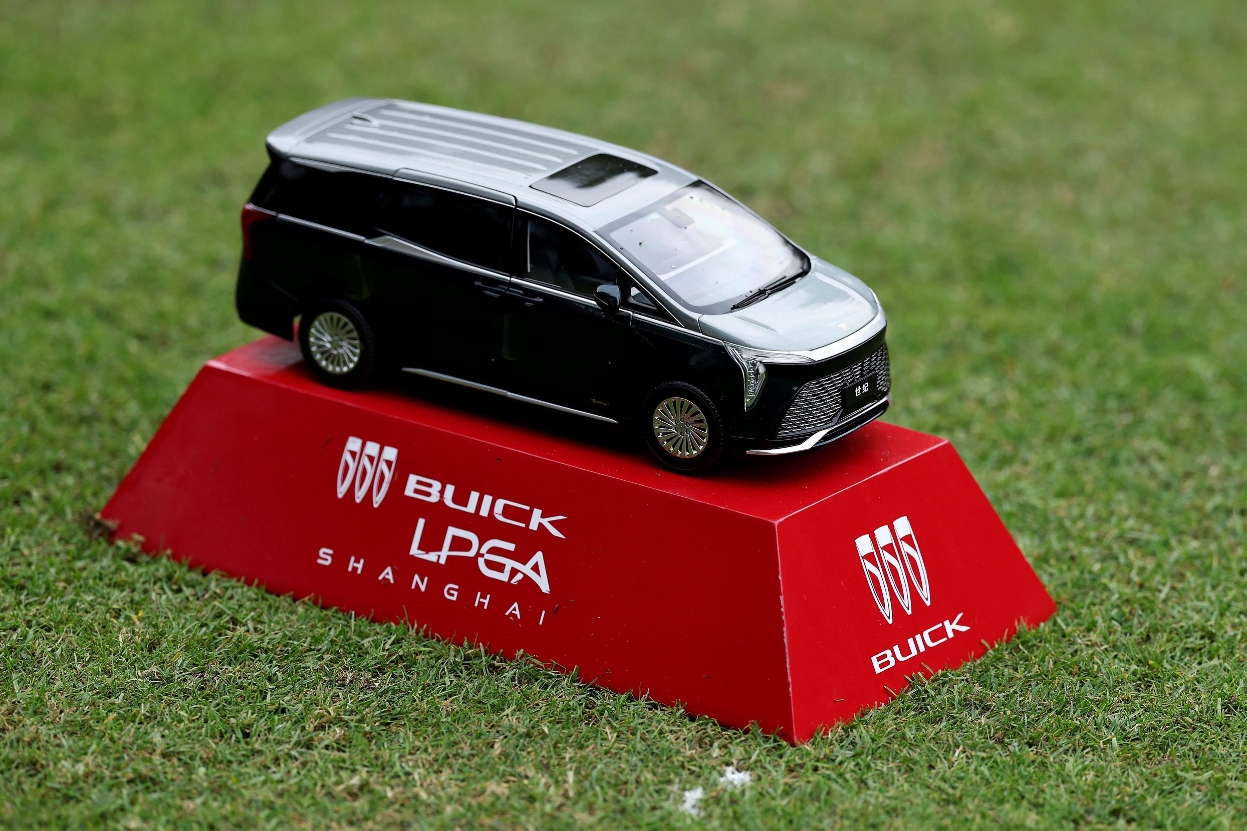 A tee marker for the Buick LPGA Shanghai 2026 at Sheshan Golf Club in Shanghai, China.