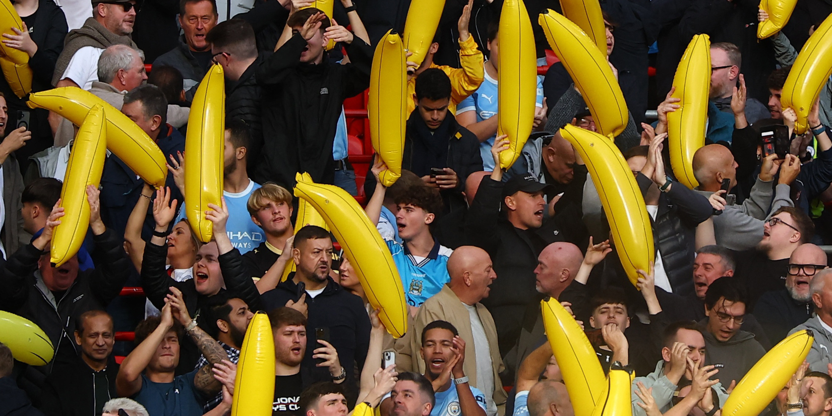 Man City fans with bananas