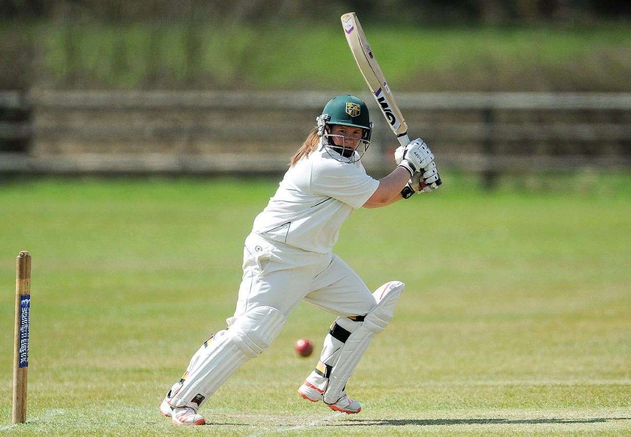 Charlotte Taylor playing for New Milton in her youth