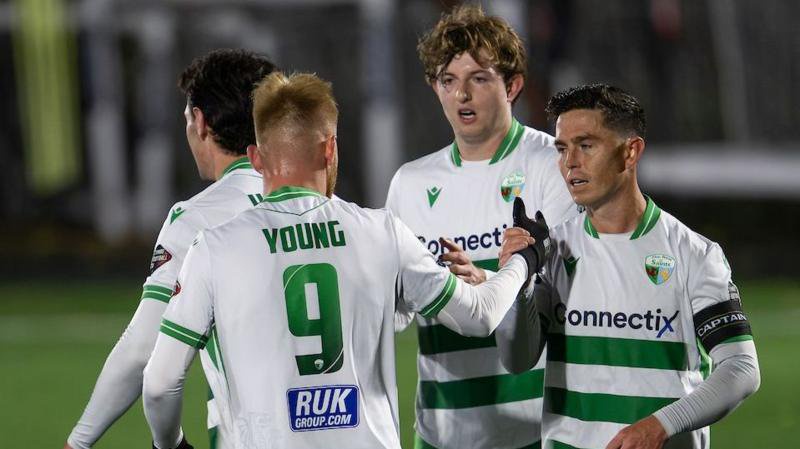 Brad Young and team-mates celebrate