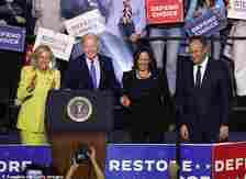 President Joe Biden, First Lady Jill Biden, Vice President Kamala Harris and Second Gentleman Doug Emhoff attend during reproductive freedom campaign rally in Virginia in January