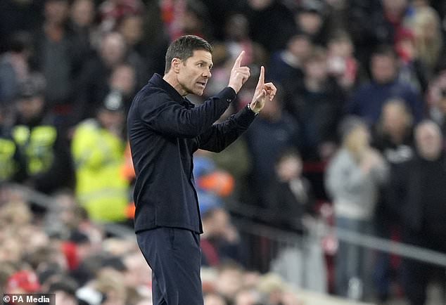 There was frustration for Xabi Alonso and Chelsea at Anfield on Wednesday (PA)