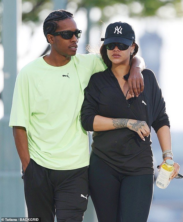 The Fenty mogul, 36, was spotted enjoying a sweet moment with the father of her two children while out on a walk on Thursday morning