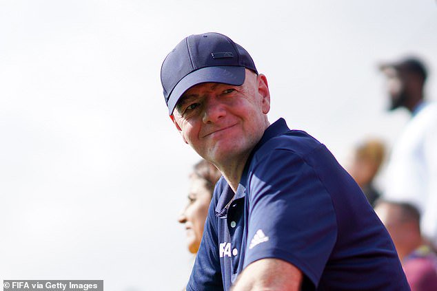FIFA president Gianni Infantino was in attendance at the tournament on Monday