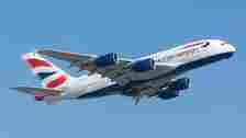 British Airways Airbus A380 departing 