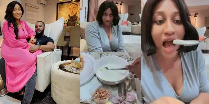 “She has been addicted ever since” – Actor Williams Uchemba shares wife’s reaction after drinking garri for the first time (Video)