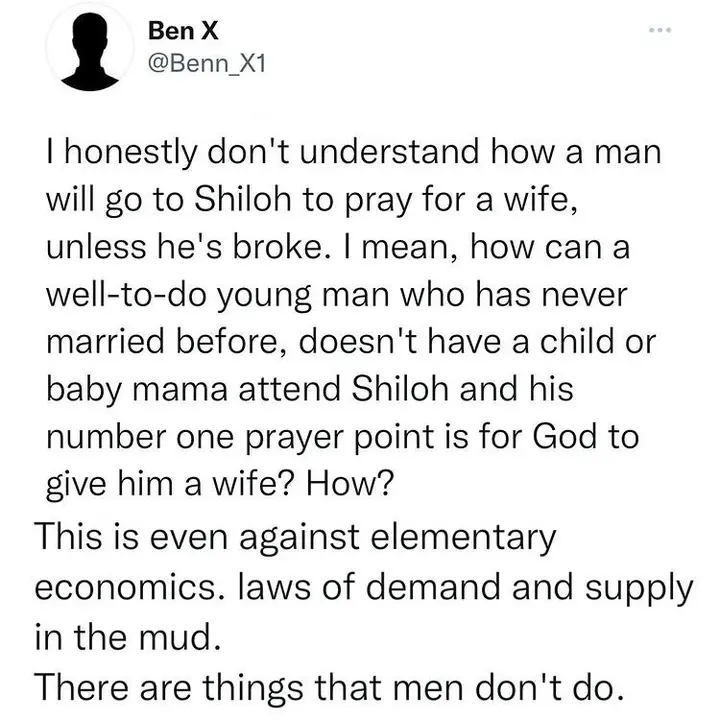 "This generation with their strange wokeness" - Reactions follow claim condemning men who go to Shiloh to pray for a wife