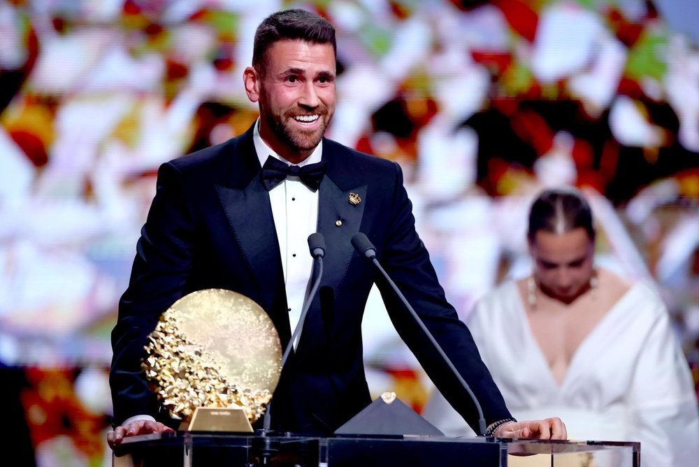 Unai Simón a été récompensé par le Trophée Yachine 2026. EFE