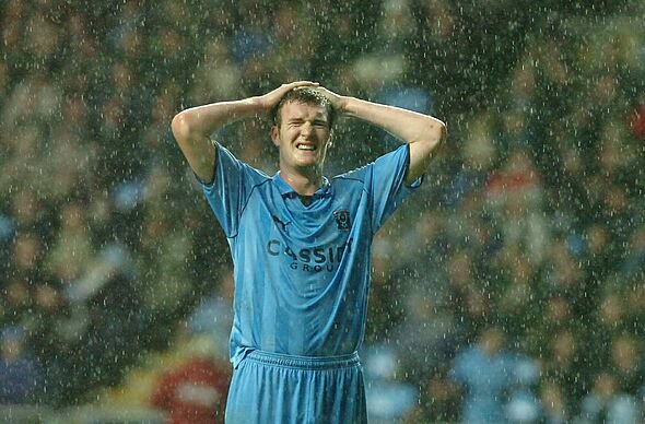 Kevin Kyle grimacing while playing for Coventry City