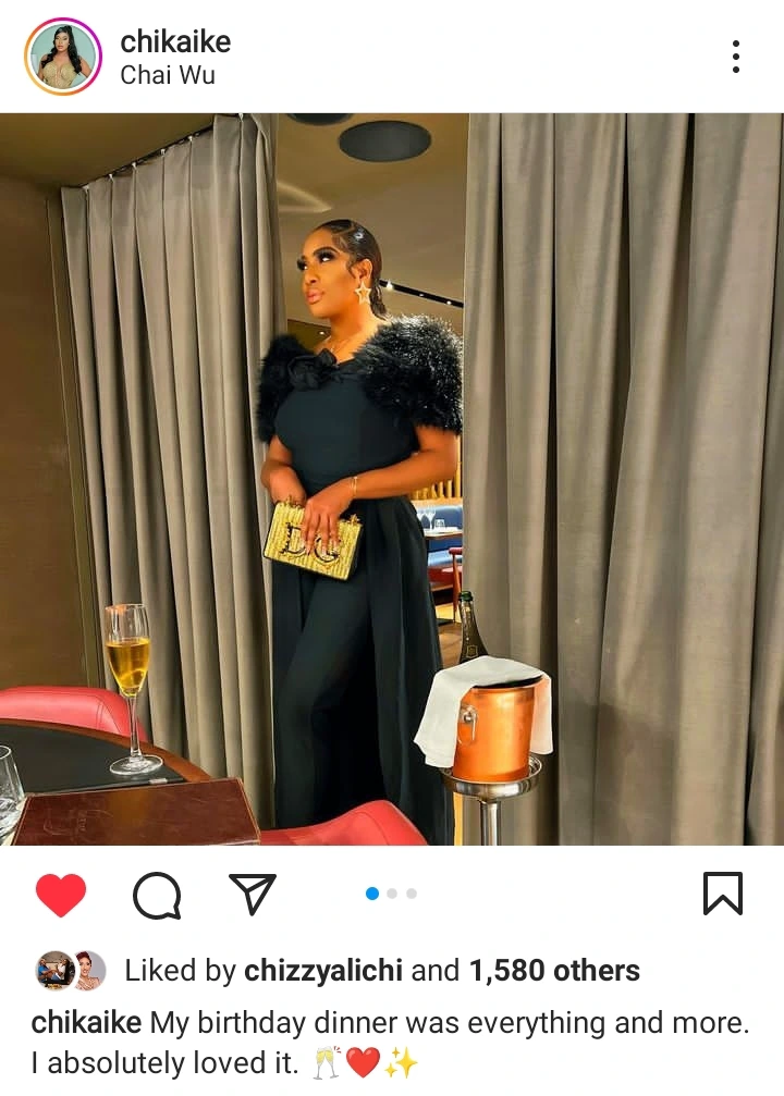 Chika Ike shares her birthday dinner photos on Instagram